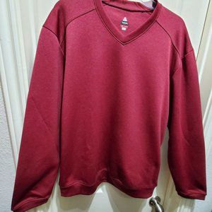 Men's Bolle Golf Maroon V-Neck Long Sleeve Warm Pullover Shirt, Medium